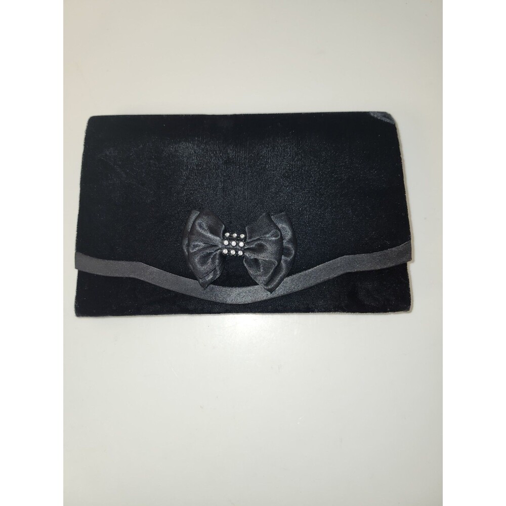 Vintage Black Velvet Clutch Shoulder Evening Purse